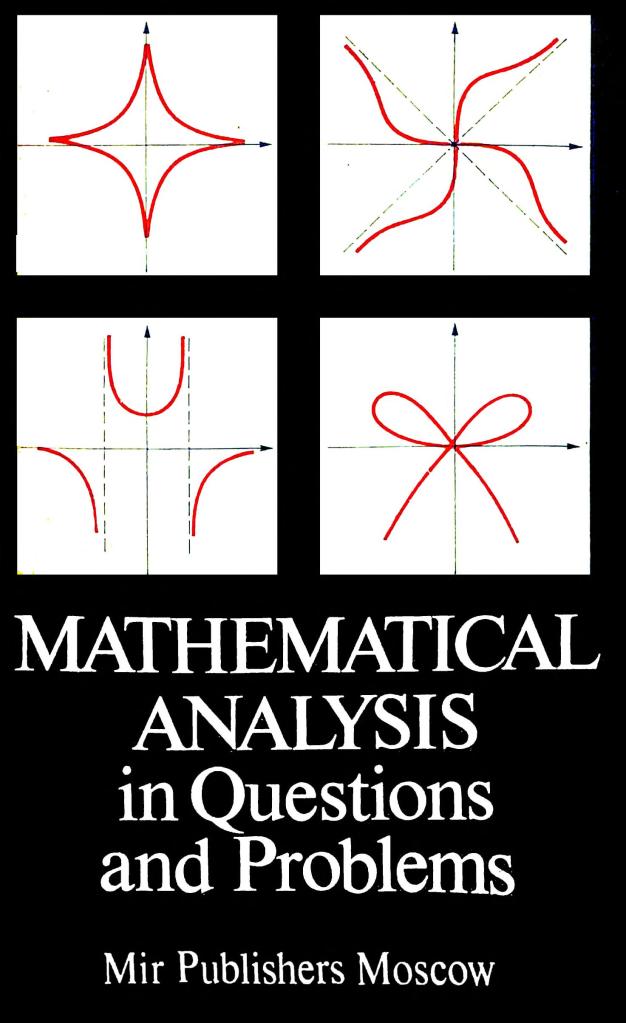 Mathematical Analysis In Questions And Problems by B. F. Butuzov (Ed ...